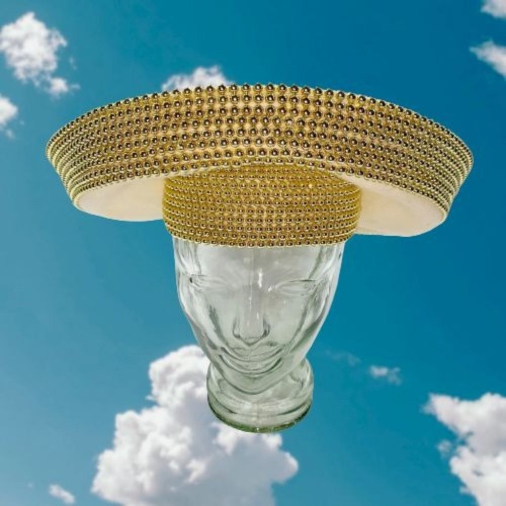 Ellie Fine Hats Cream & Gold Dramatic Wool Hat